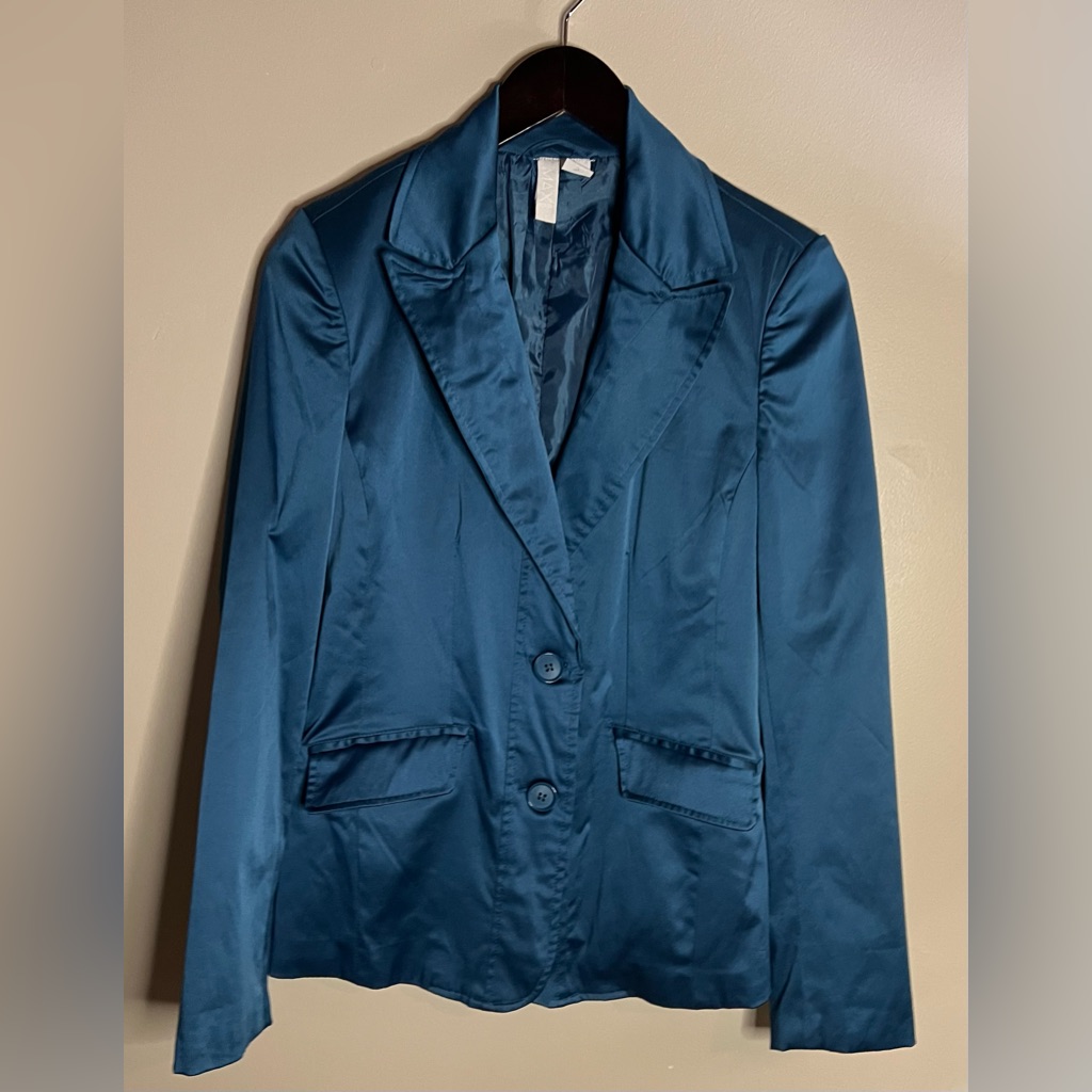 Max Rave Sateen Blazer With Pockets Beautiful Color Size Large